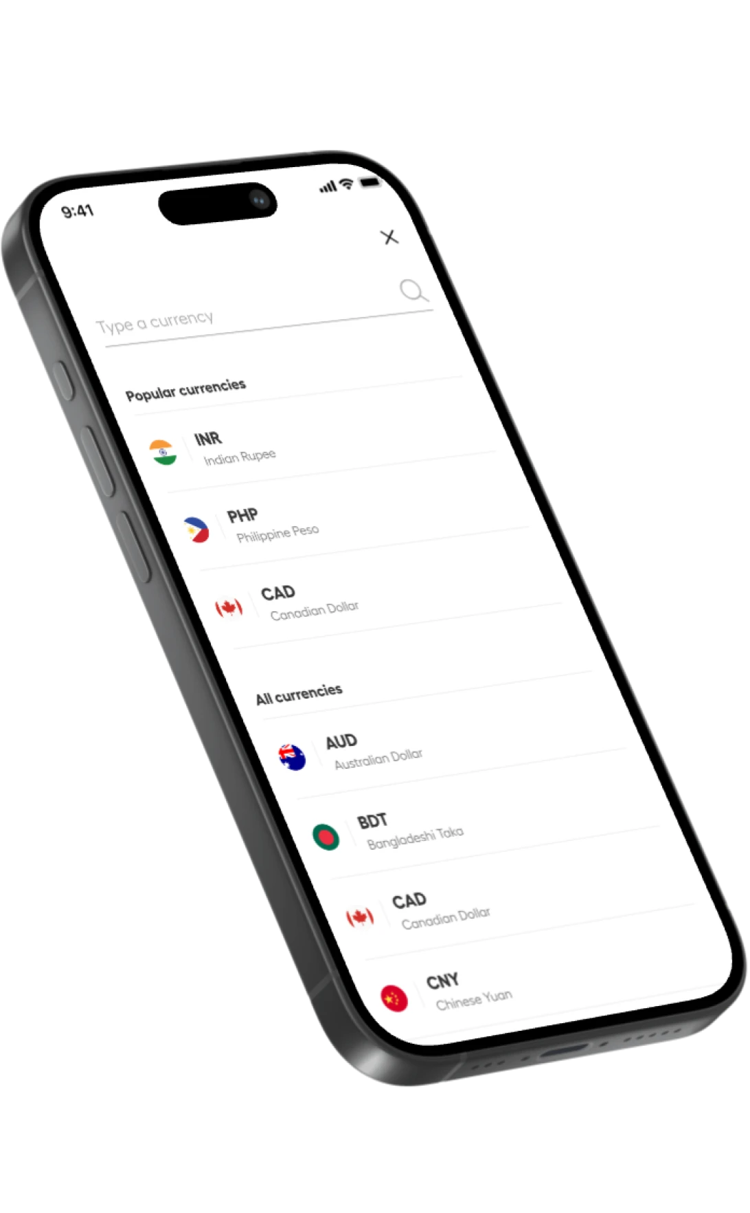 Instarem US currency list